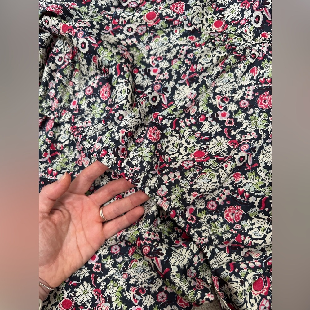 Cinq a Sept - Quin Floral Tie Midi Dress - size 6 - Layered Look, long Sleeve - Picture 9 of 15